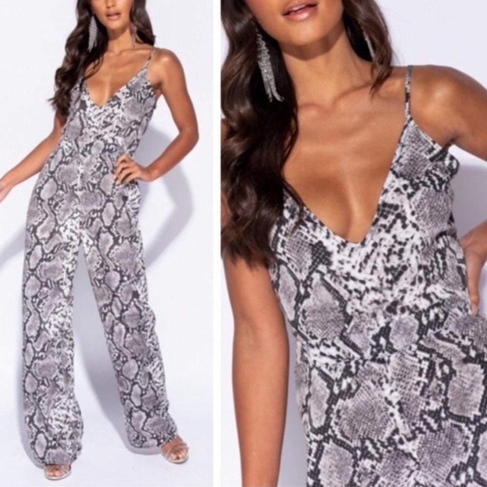 Parisian Snake Print Jumpsuit - Picture 2 of 3